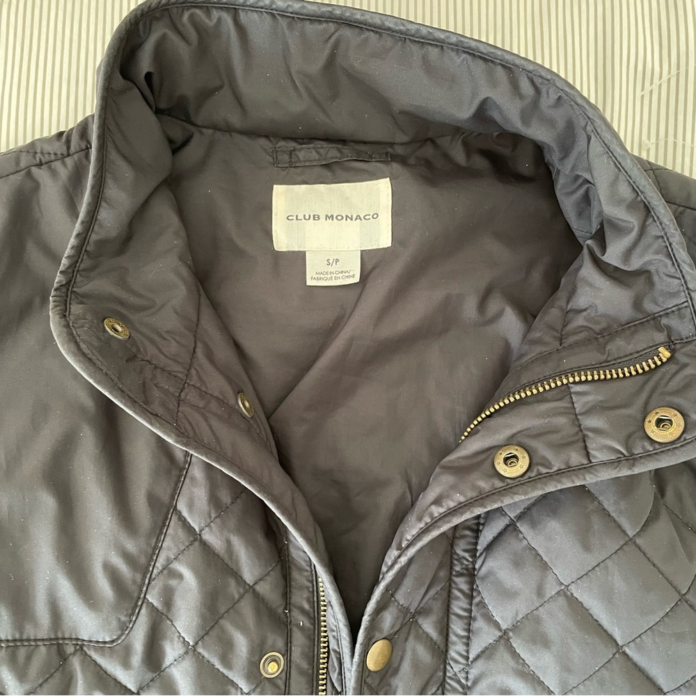 Club Monaco Down Quilted Vest Navy Blue Small